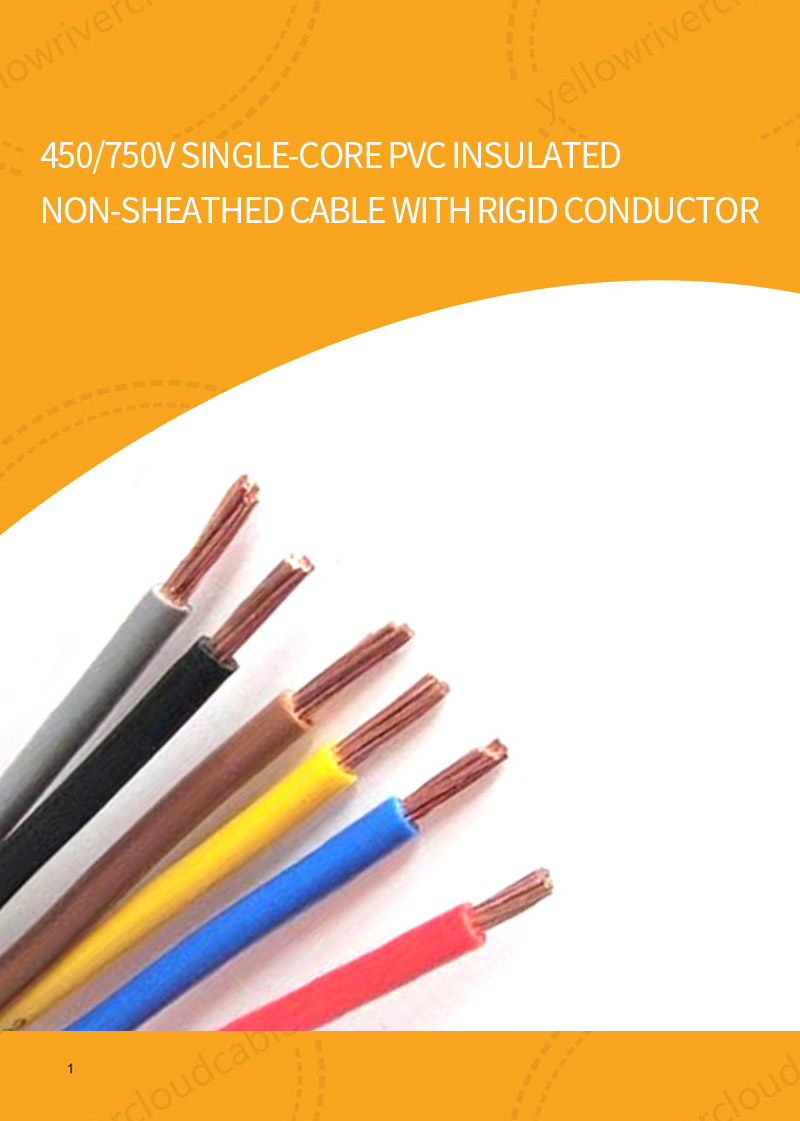 450/750V Single-core PVC insulated ，non-sheathed cable with rigid conductor cotalogue